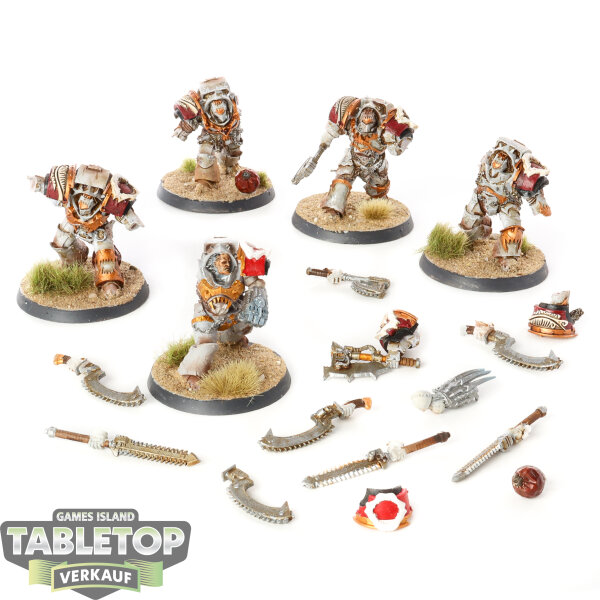 Horus Heresy - 5x World Eaters Legion Red Butchers - Carcharodons - bemalt