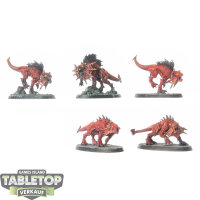 Blades of Khorne - 5 Flesh Hounds - teilweise bemalt