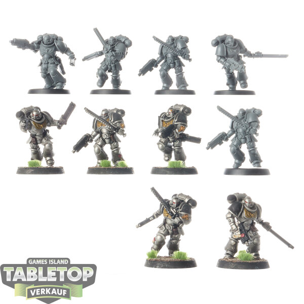 Space Marines - 10 x Assault Intercessor Squad - teilweise bemalt