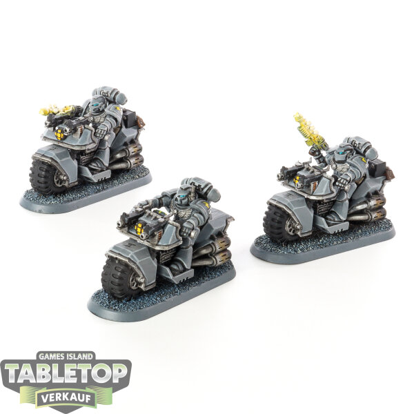 Space Marines - 3 Space Marine Bike Squad - bemalt