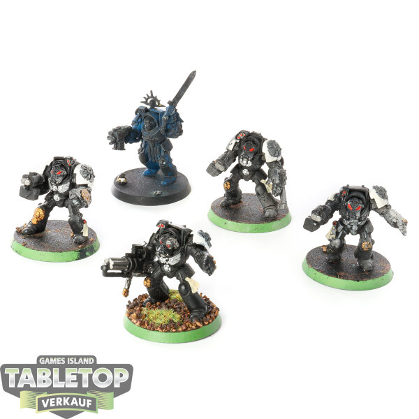 Black Templars - 5 x Terminator Squad klassisch - teilweise bemalt
