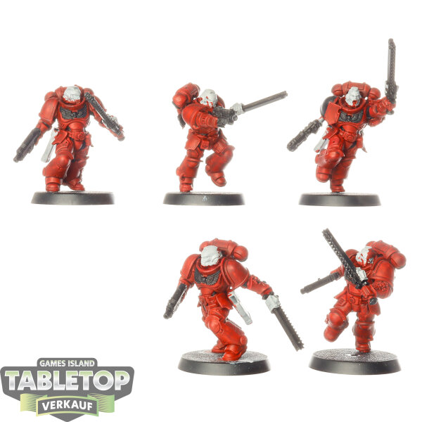 Blood Angels - 5 Assault Intercessor Squad - teilweise bemalt