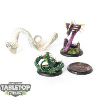 Malifaux - 3x Razorspine Rattler - teilweise bemalt