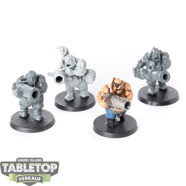 Ogor Mawtribes - 4x Leadbelchers - teilweise bemalt
