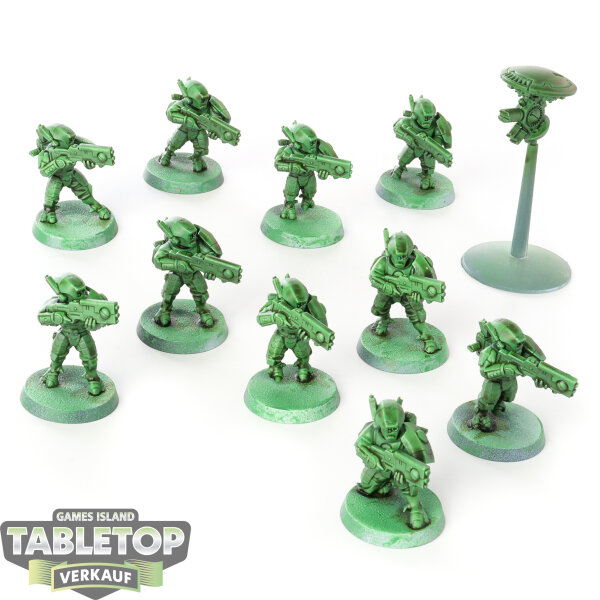 Tau Empire - 10 Fire Warriors Breacher Team - teilweise bemalt