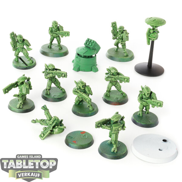 Tau Empire - 10 Fire Warriors Breacher Team - teilweise bemalt