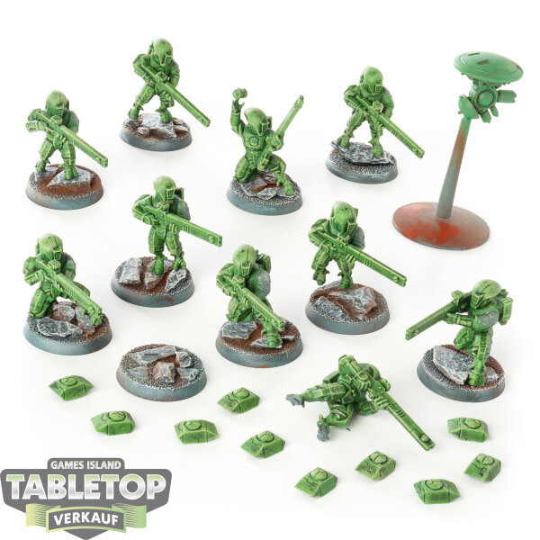 Tau Empire - 10 Fire Warriors Strike Team - teilweise bemalt