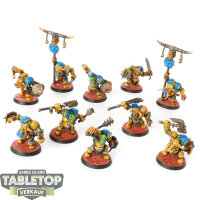 Orc & Goblin Tribes - 10 x Black Orc Mob - bemalt