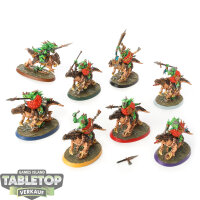 Lizardmen - 8 x Saurus Cavalry - bemalt