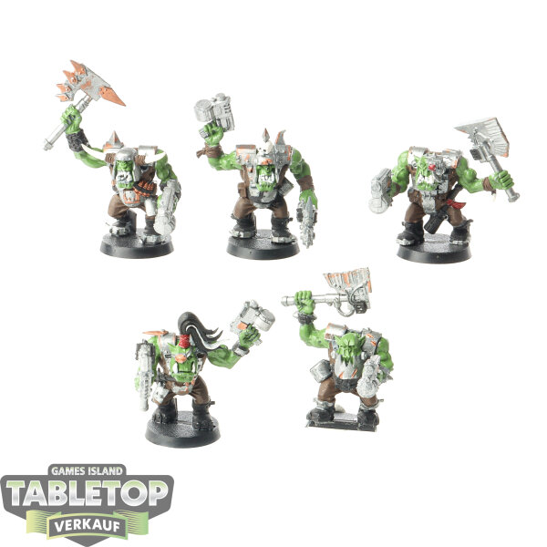 Orks - 5x Ork Nobz klassisch - bemalt