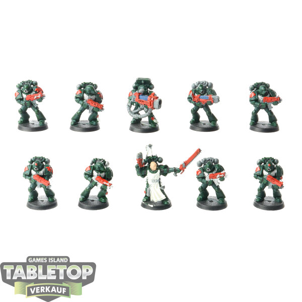 Dark Angels - 10x Tactical Squad klassisch - teilweise bemalt