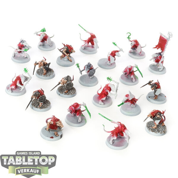 Skaven - 20 Clanrats - teilweise bemalt