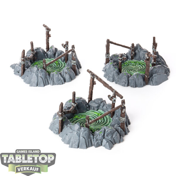 Skaven - 3x Skaven Gnawholes - bemalt