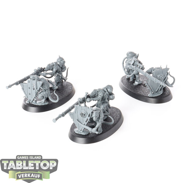 Skaven - 3x Warplock Jezzails - unbemalt