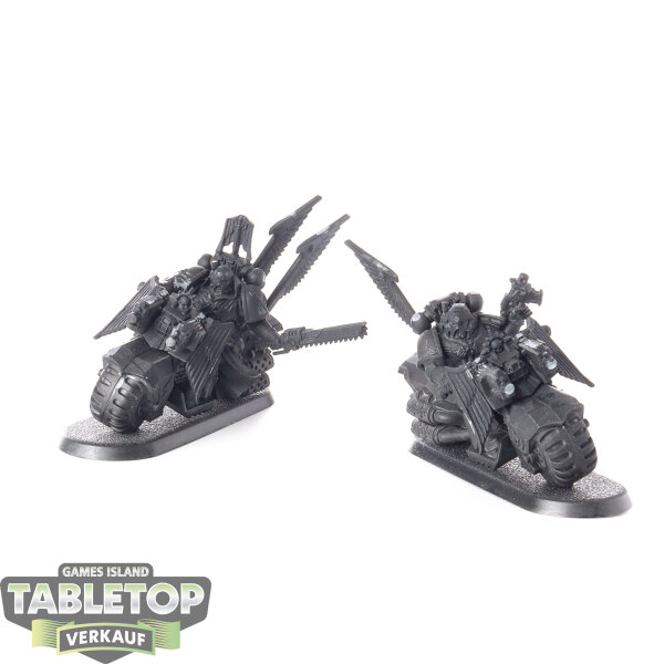 Dark Angels - 2x Ravenwing Black Knights - grundiert