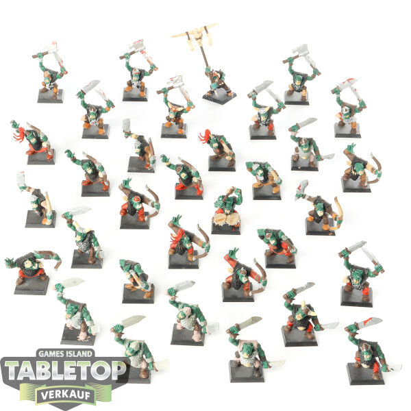 Orc & Goblin Tribes - 33x Orc Boyz & Orc Arrer Boyz Mob - bemalt