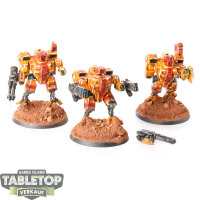 Tau Empire - 3x XV8 Crisis Battlesuit Team - bemalt