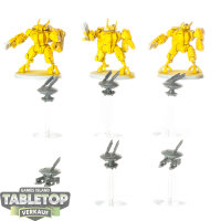 Tau Empire - 3x XV8 Crisis Battlesuits - teilweise bemalt