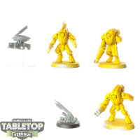 Tau Empire - 3x Stealth Battlesuits - teilweise bemalt