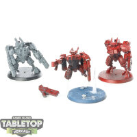 Tau Empire - 3 XV8 Crisis Battlesuit Team - teilweise bemalt