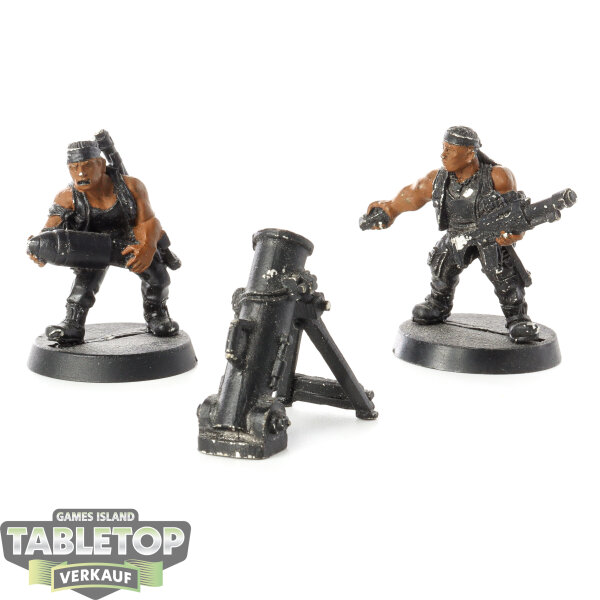 Astra Militarum - Catachan Jungle Fighters Heavy Mortar Team Crew - bemalt