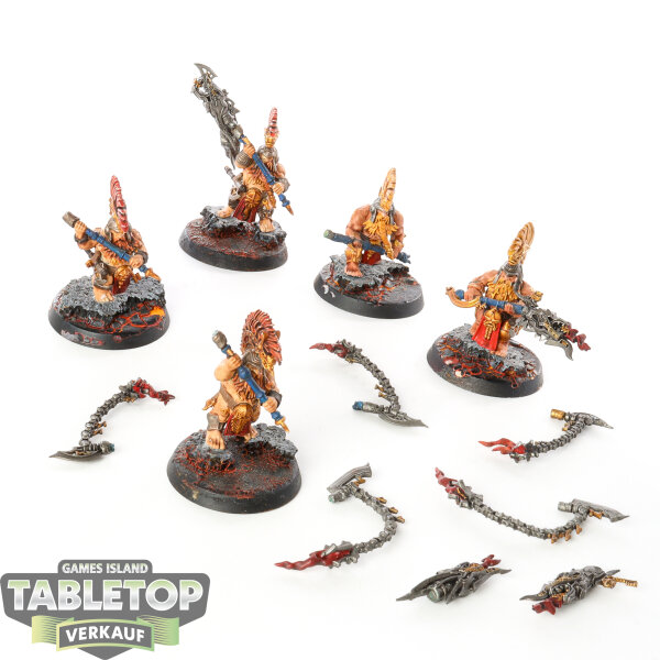 Fyreslayers - 5 x Hearthguard Berzerkers / Auric Hearthguard - bemalt