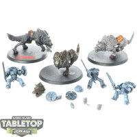 Space Wolves - 3x Thunderwolf Cavalry - teilweise bemalt