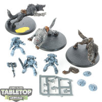 Space Wolves - 3x Thunderwolf Cavalry - teilweise bemalt