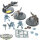 Space Wolves - 3x Thunderwolf Cavalry - teilweise bemalt