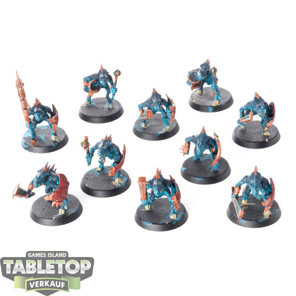 Seraphon - 10x Saurus Warriors - bemalt
