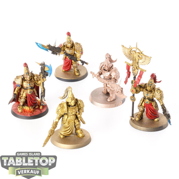 Adeptus Custodes - 5 x Custodian Wardens - teilweise bemalt