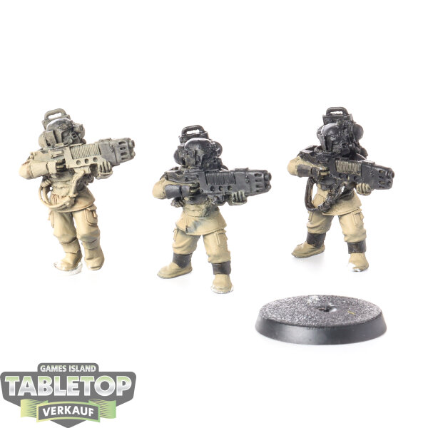 Astra Militarum - 3x Cadian Hostile Environment Troops Plasma Squad - teilweise bemalt