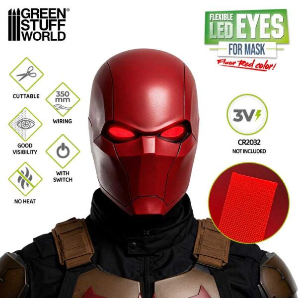 Green Stuff World - Flexible led eyes for mask - Red