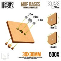 Green Stuff World - MDF Bases - Square 30 mm (Pack x500)