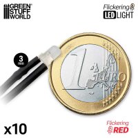 Green Stuff World - Red Flickering LED Lights 3mm