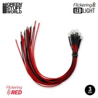 Green Stuff World - Red Flickering LED Lights 3mm