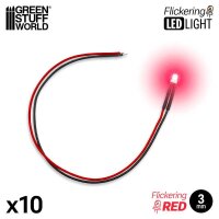 Green Stuff World - Red Flickering LED Lights 3mm