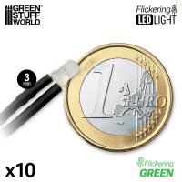 Green Stuff World - Green Flickering LED Lights 3mm