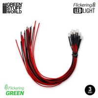Green Stuff World - Green Flickering LED Lights 3mm