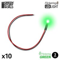 Green Stuff World - Green Flickering LED Lights 3mm