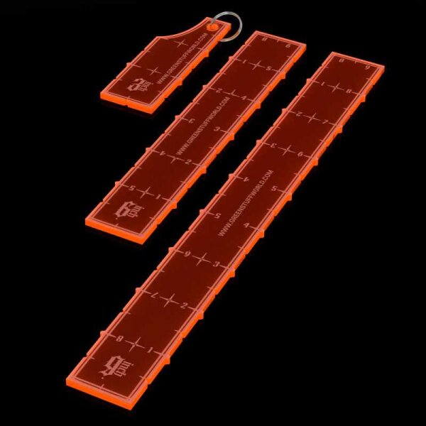 Green Stuff World - 3-6-9 Combat Ruler Pack - Fluor Orange