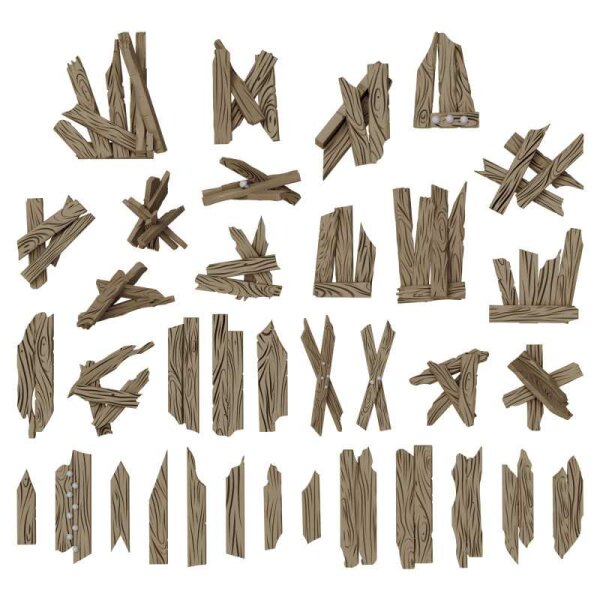 Green Stuff World - Broken Wood Planks 1:48-1:35
