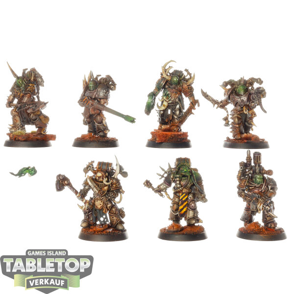 Death Guard - 7x Plague Marines - bemalt