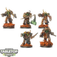 Death Guard - 5x Blightlord Terminators - teilweise bemalt