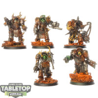 Death Guard - 5x Blightlord Terminators - teilweise bemalt