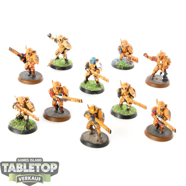 Tau Empire - 10 Fire Warriors Strike Team - bemalt