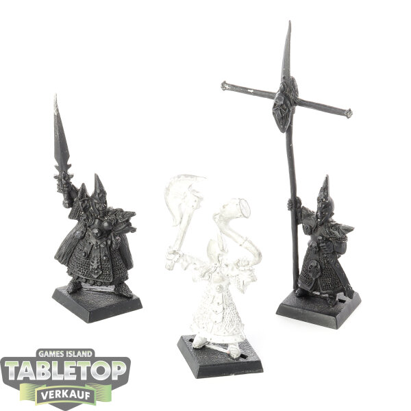 Dark Elves - 3x Command Group klassisch - teilweise bemalt