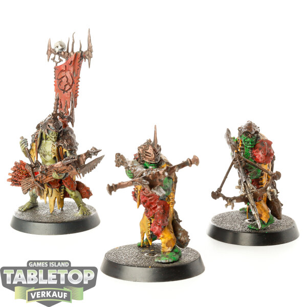 Orruk Warclans - 3 x Man-Skewer Boltboyz - bemalt