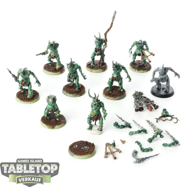 Maggotkin of Nurgle - 9x Plaguebearers - teilweise bemalt