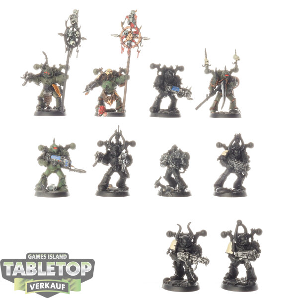Chaos Space Marines - 10x Chaos Space Marines - teilweise bemalt